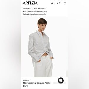 Aritzia Babaton New Essential Relaxed Poplin Shirt😍😍😍
